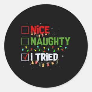 Leuke stoute ik probeerde grappige kerst pjs famil ronde sticker