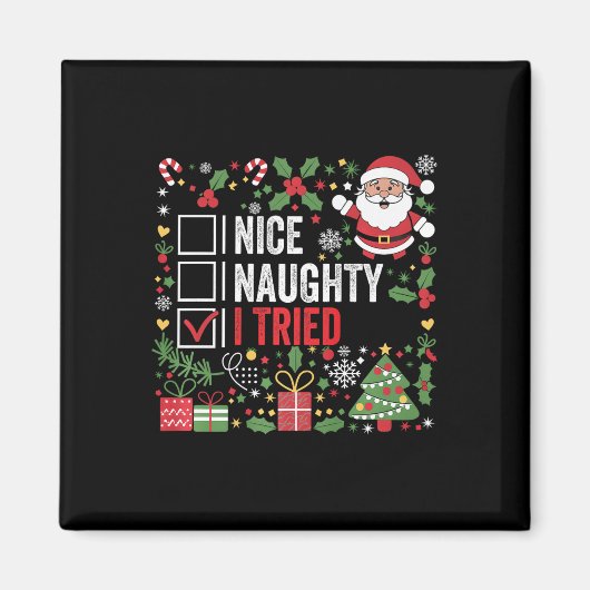 Leuke stoute ik probeerde grappige kerstman magneet (Voorkant)