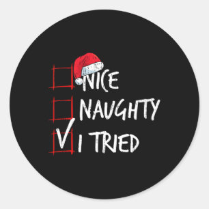 Leuke stoute ik probeerde Kerstlijst Kerstman kost Ronde Sticker