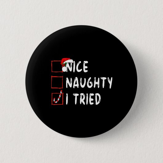 Leuke stoute ik probeerde vakantie kerst grappig k ronde button 5,7 cm (Voorkant)
