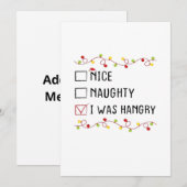 Leuke Stoute Ik Was Hanger List Kerstmis Feestdagenkaart (Voorkant / Achterkant)