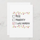 Leuke Stoute Ik Was Hangerig Lijst Kerstmis  Feestdagenkaart (Voorkant / Achterkant)