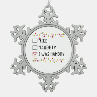 Leuke Stoute Ik Was Hangerig Lijst Kerstmis Tin Sneeuwvlok Ornament