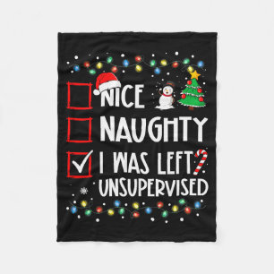 Leuke Stoute Ik Was Ongesuperviseerd Lijst Kerstmi Fleece Deken