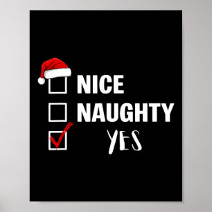 Leuke Stoute Ja - Grappige Kerstman Kerstmis Poster