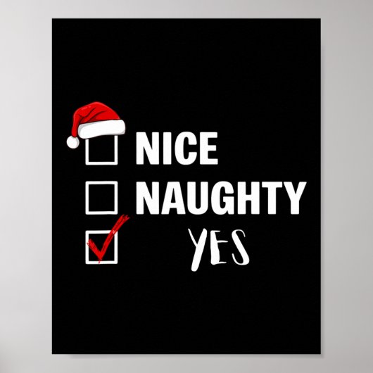 Leuke Stoute Ja - Grappige Kerstman Kerstmis Poster (Voorkant)