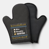 Leuke stoute Joodse Chanoeka lelijke trui Ovenwant (Voorkant / Achterkant)