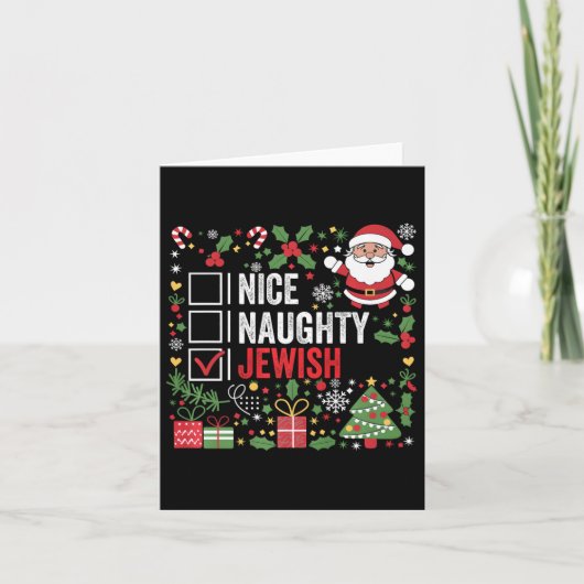 Leuke Stoute Joodse Grappige Kerstman Kaart (Voorkant)
