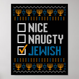 Leuke Stoute Joodse Lelijke Kersttrui Grappige H Poster