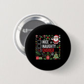 Leuke stoute kassier Grappig Kerstman T Ronde Button 5,7 Cm (Voorkant /achterkant)