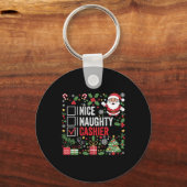Leuke stoute kassier Grappige Kerstman Sleutelhanger (Voorkant)