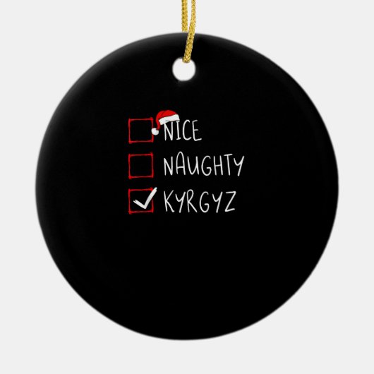 Leuke Stoute Kerst Kyrgyzstan Erfgoed  Keramisch Ornament (Voorkant)
