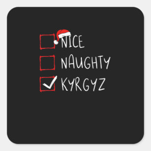 Leuke Stoute Kerst Kyrgyzstan Erfgoed Vierkante Sticker