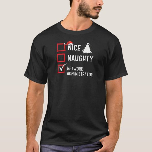 Leuke Stoute Kerst Netwerkbeheerder Grappig T-shirt (Voorkant)