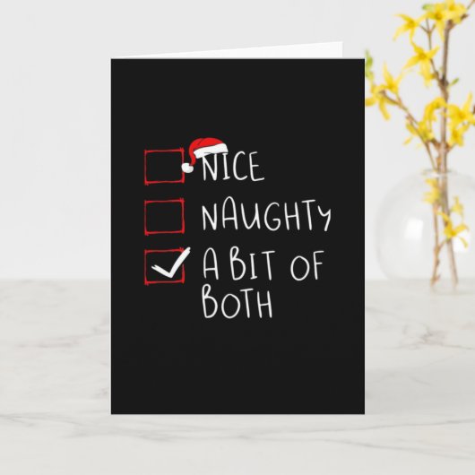 Leuke Stoute Kerstman Hoed Humor Sfeer Kaart (Gele Bloem)