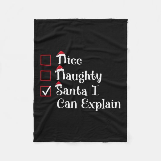 Leuke stoute kerstman kan ik Schattigee kerst uitl Fleece Deken (Voorkant)