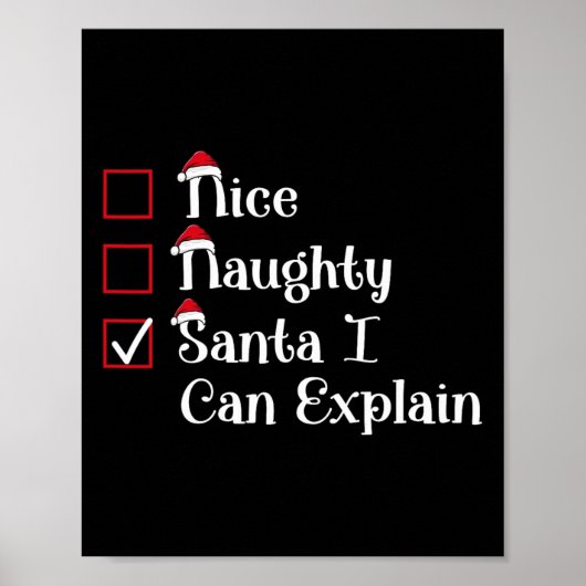 Leuke stoute kerstman kan ik Schattigee kerst uitl Poster (Voorkant)