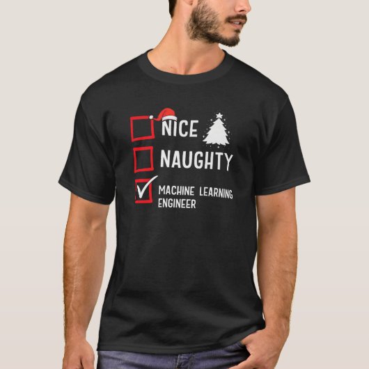 Leuke Stoute Kerstman Machine Learning Engineer P T-shirt (Voorkant)
