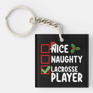 Leuke Stoute Lacrosse Speler Kerst Wensenlijst Sleutelhanger