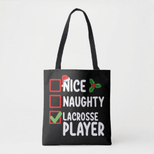 Leuke Stoute Lacrosse Speler Kerst Wensenlijst Tote Bag