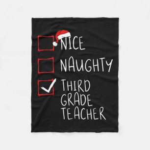 Leuke Stoute Leraar Derde Klas Kerstlijst Kerstman Fleece Deken