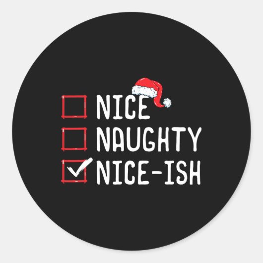 Leuke stoute leuke kerstlijst ronde sticker (Voorkant)