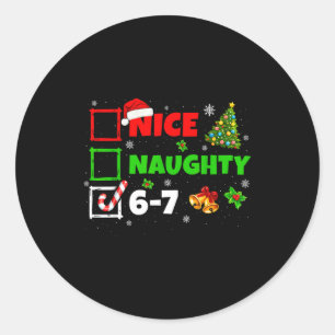 Leuke Stoute Lijst 67 Kerst Brainrot Grappig 6-7 Ronde Sticker