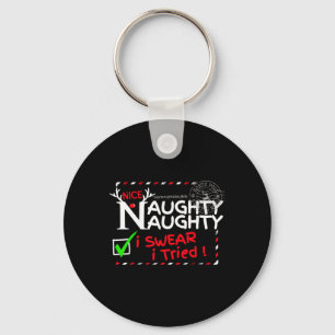 Leuke stoute lijst Ik zweer dat ik kerstpyjama heb Sleutelhanger