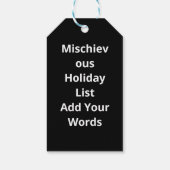 Leuke Stoute Linker Ongesuperviseerd Kerstlijst  Cadeaulabel (Achterkant)