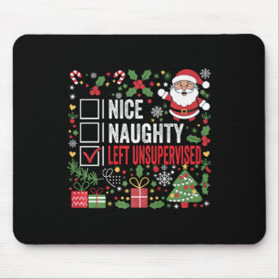 Leuke stoute links zonder toezicht grappige kerst muismat