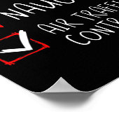 Leuke stoute luchtverkeersleider kerstlijst poster (Hoek)