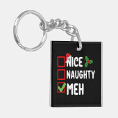 Leuke Stoute Meh Grappige Kerst Lijst Vakantie Sleutelhanger (Voorkant Links)
