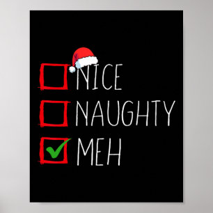 Leuke Stoute Meh Kerstlijst Xmas Santa Claus 1 Poster