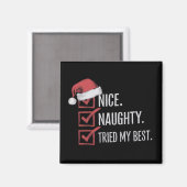 Leuke Stoute Mijn Beste Kerstlijst Kerstmis Magneet (Voorkant / Achterkant)