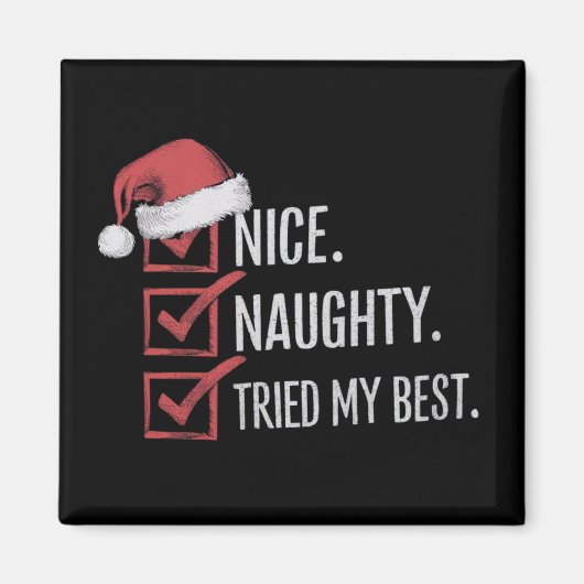 Leuke Stoute Mijn Beste Kerstlijst Kerstmis Magneet (Voorkant)
