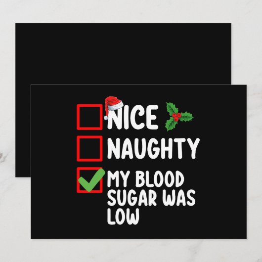 Leuke Stoute Mijn Bloedsuiker Was Laag Diabetes Ke Kaart (Voorkant / Achterkant)