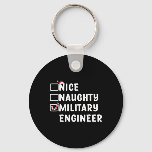 Leuke stoute Militaire Ingenieur Grappige Kerst En Sleutelhanger (Voorkant)