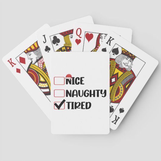 Leuke Stoute Moeie Kerst Wensenlijst Kerstmis Kers Pokerkaarten (Achterkant)