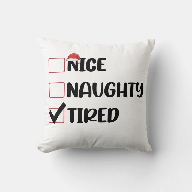 Leuke Stoute Moeie Kerst Wensenlijst Xmas Kerstman Kussen (Voorkant)