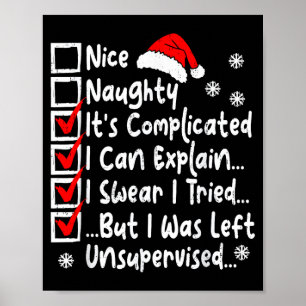 Leuke Stoute Multi Checklist Grappige Kerstlijst  Poster