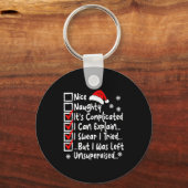 Leuke Stoute Multi Checklist Grappige Kerstlijst Sleutelhanger (Voorkant)
