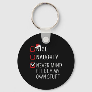 Leuke Stoute Nette Kerstmis Familie Pyjama Mannen Sleutelhanger