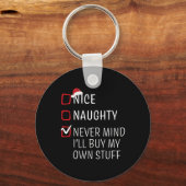 Leuke Stoute Nette Kerstmis Familie Pyjama Mannen Sleutelhanger (Voorkant)