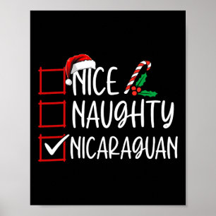 Leuke stoute Nicaraguaanse kerstlijst Kerstman Poster