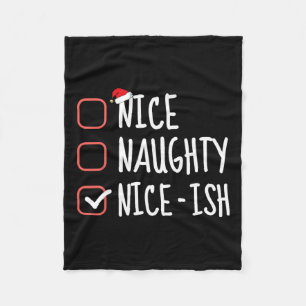Leuke stoute Nice-ish Grappige Kerstlijst Santa C Fleece Deken