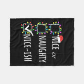 Leuke stoute Nice-ish kerstlijst Santa Claus F Fleece Deken (Voorkant (Horizontaal))