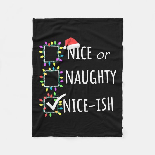 Leuke stoute Nice-ish kerstlijst Santa Claus F Fleece Deken (Voorkant)