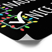 Leuke stoute Nice-ish kerstlijst Santa Claus F Poster (Hoek)