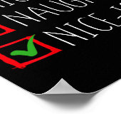 Leuke stoute Nice-ish kerstlijst Xmas Santa Cl Poster (Hoek)