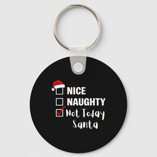 Leuke Stoute Niet Vandaag Kerstman - Grappige Kers Sleutelhanger (Voorkant)